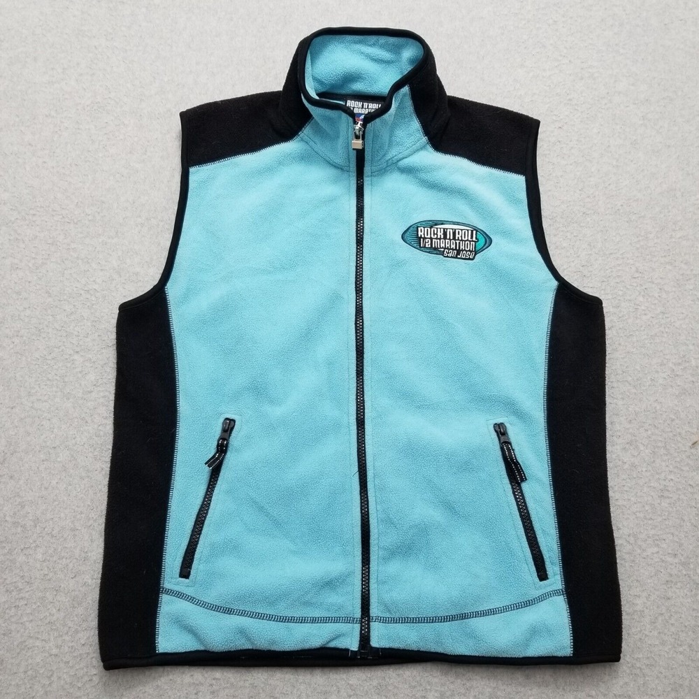 Above Sea Level Fleece Jacket Men Medium Vest Zip‎ Rock N Roll Marathon San Jose